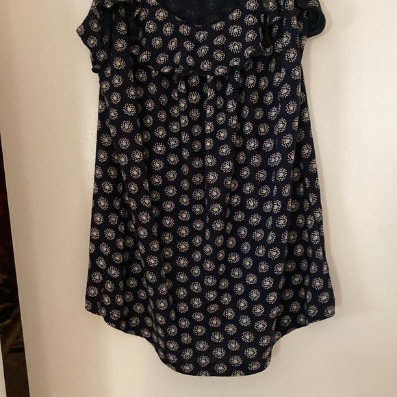 LOFT Navy Blue Adjustable Spaghetti Strap Top with White Accents. Size S EUC - Picture 3 of 6